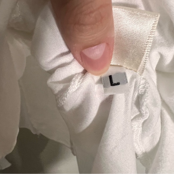 TYSA Long Sleeve White Asymmetrical Y2K Fairy Top - Picture 8 of 9